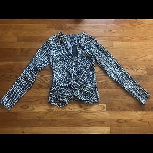 NWT Rachel Zoe Black, White, Gray L/S Blouse